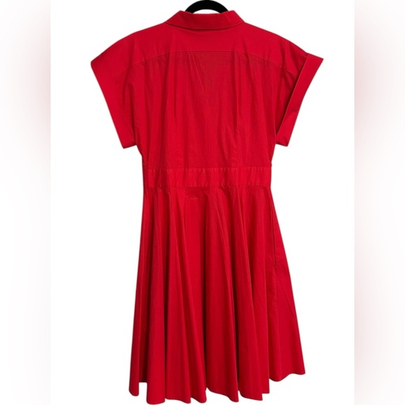 NWT Closet London Women’s Red Button Up A-Line Tie Waist Shirt Midi Dress Size 8 - Picture 2 of 6